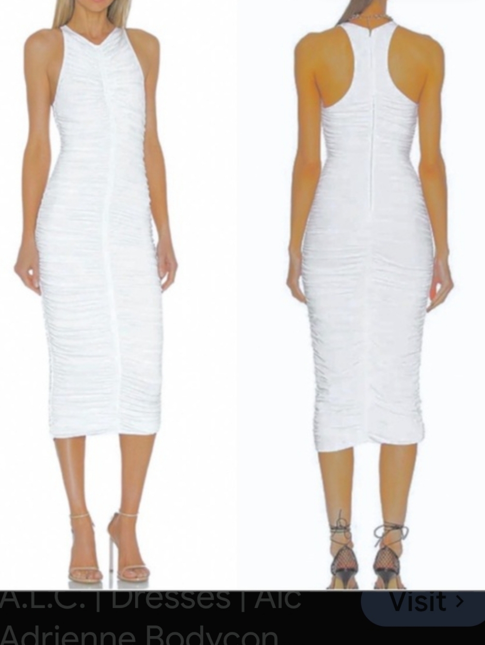 A.L.C. Adrienne Ruched Midi Dress, Size S - Picture 11 of 11